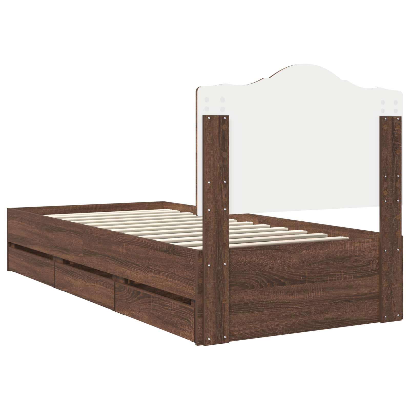 Struttura del letto con cassetto Quercia marrone 90 x 190 cm | homemem39