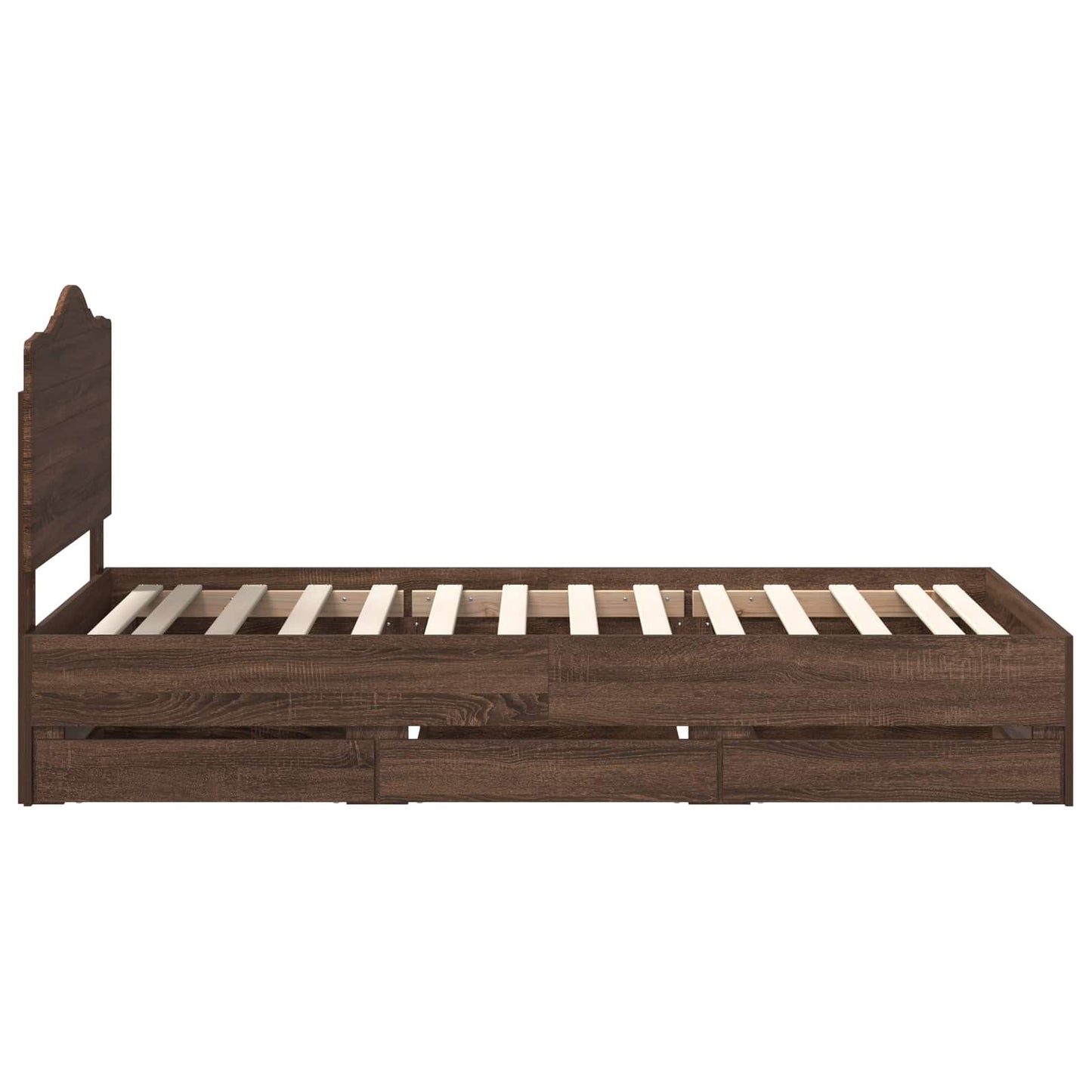Struttura del letto con cassetto Rovere Marrone 90 x 200 cm