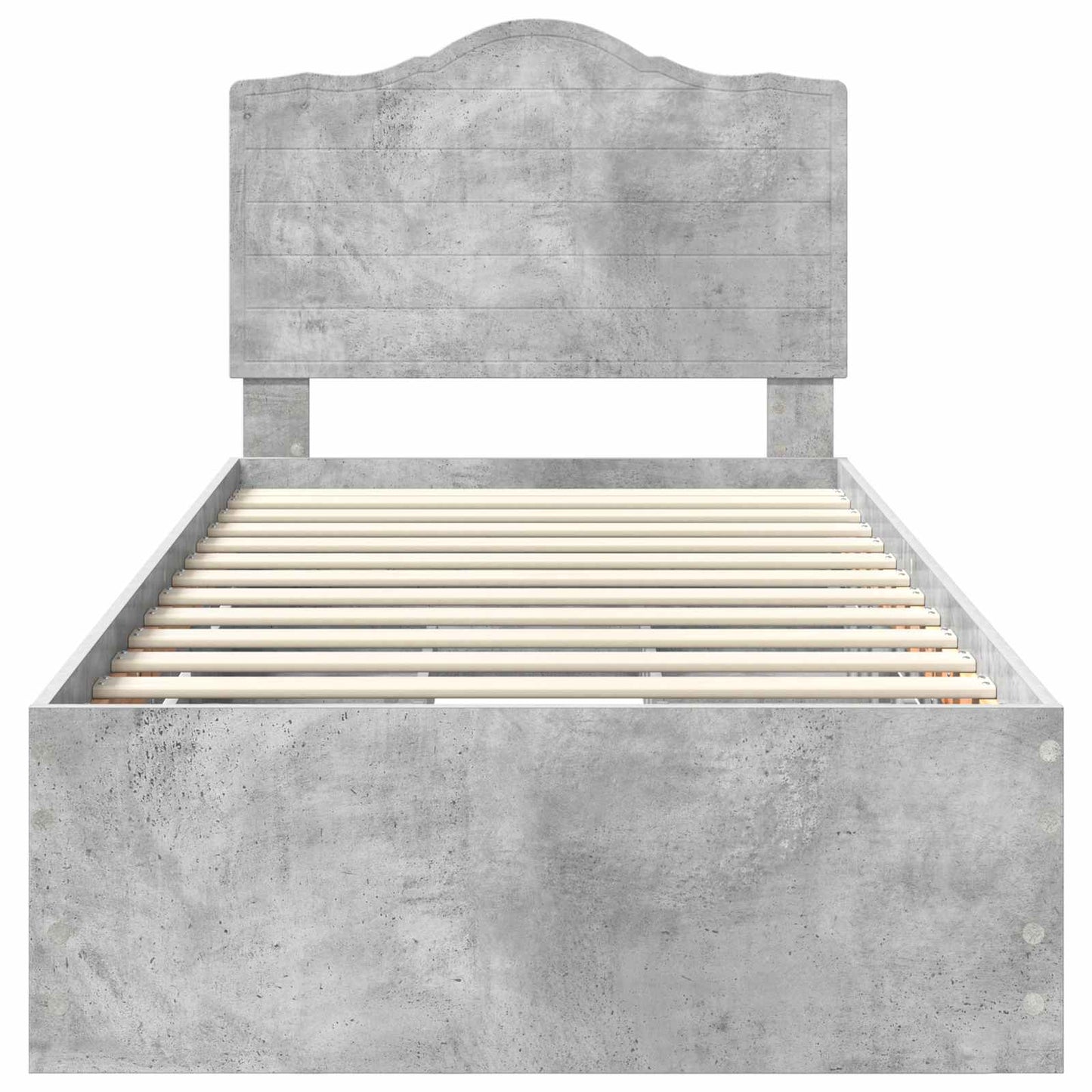 Struttura del letto con cassetto Grigio cemento 75 x 190 cm