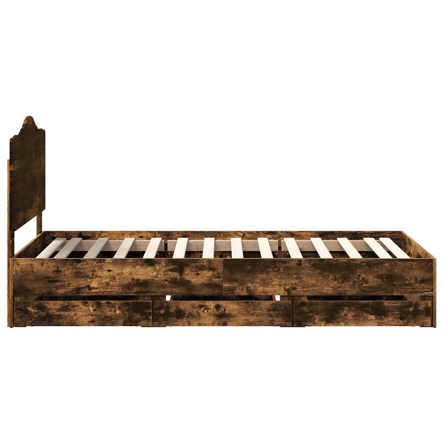 Struttura del letto con cassetto Rovere fumé 75 x 190 cm