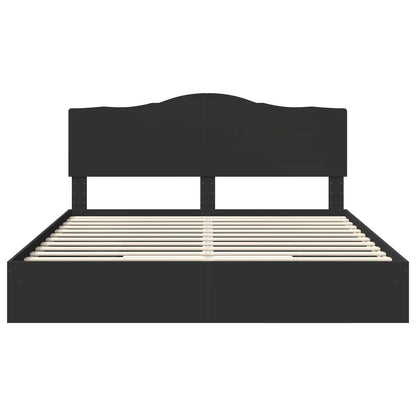 Letto con Contenitore Nero 200 x 200 cm Legno multistrato | homemem39