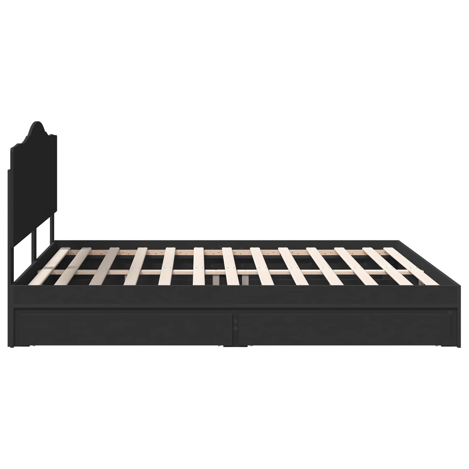 Letto con Contenitore Nero 200 x 200 cm Legno multistrato | homemem39