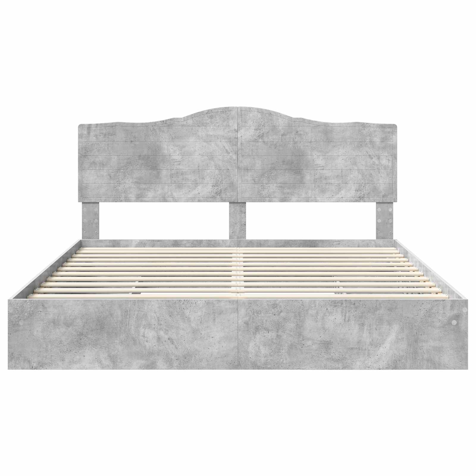Letto con Contenitore con testiera Grigio cemento 200 x 200 cm | homemem39