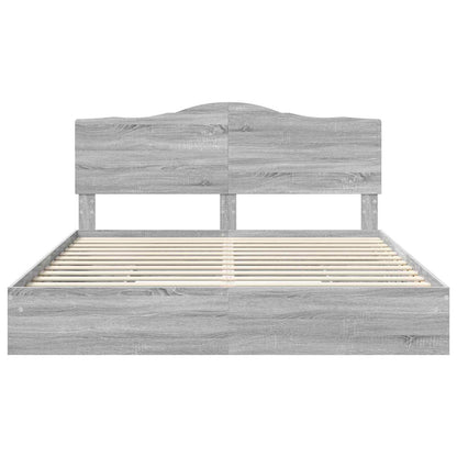 Letto con Contenitore con testiera Grigio Sonoma 200 x 200 cm | homemem39