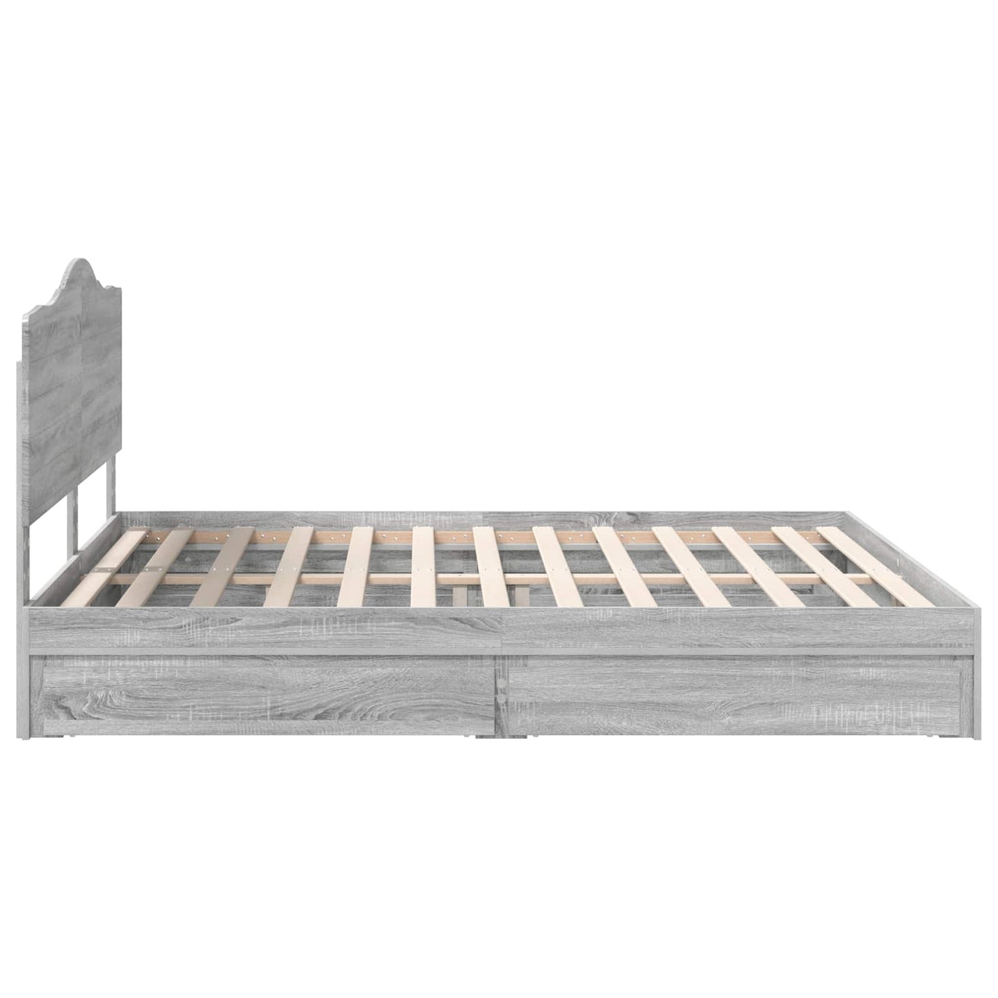 Letto con Contenitore con testiera Grigio Sonoma 200 x 200 cm | homemem39