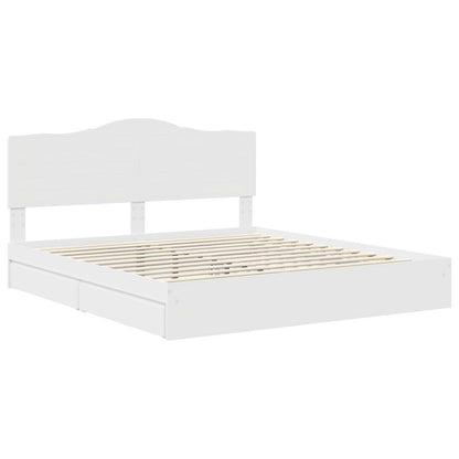 Letto con Contenitore Bianco 180 x 200 cm Legno multistrato | homemem39