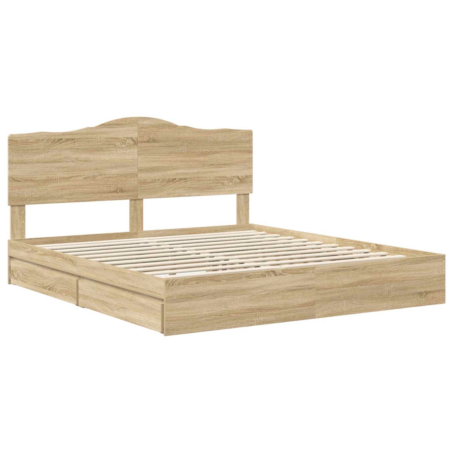 Letto con Contenitore con testiera Rovere Sonoma 180 x 200 cm | homemem39