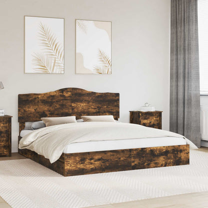 Letto con Contenitore con testiera Rovere fumé 180 x 200 cm | homemem39