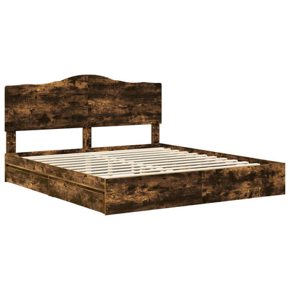 Letto con Contenitore con testiera Rovere fumé 180 x 200 cm | homemem39