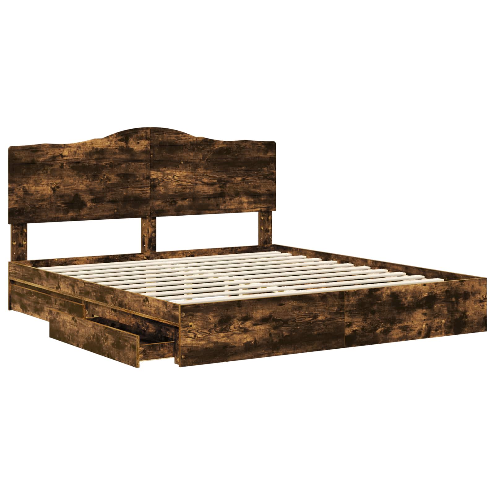 Letto con Contenitore con testiera Rovere fumé 180 x 200 cm | homemem39