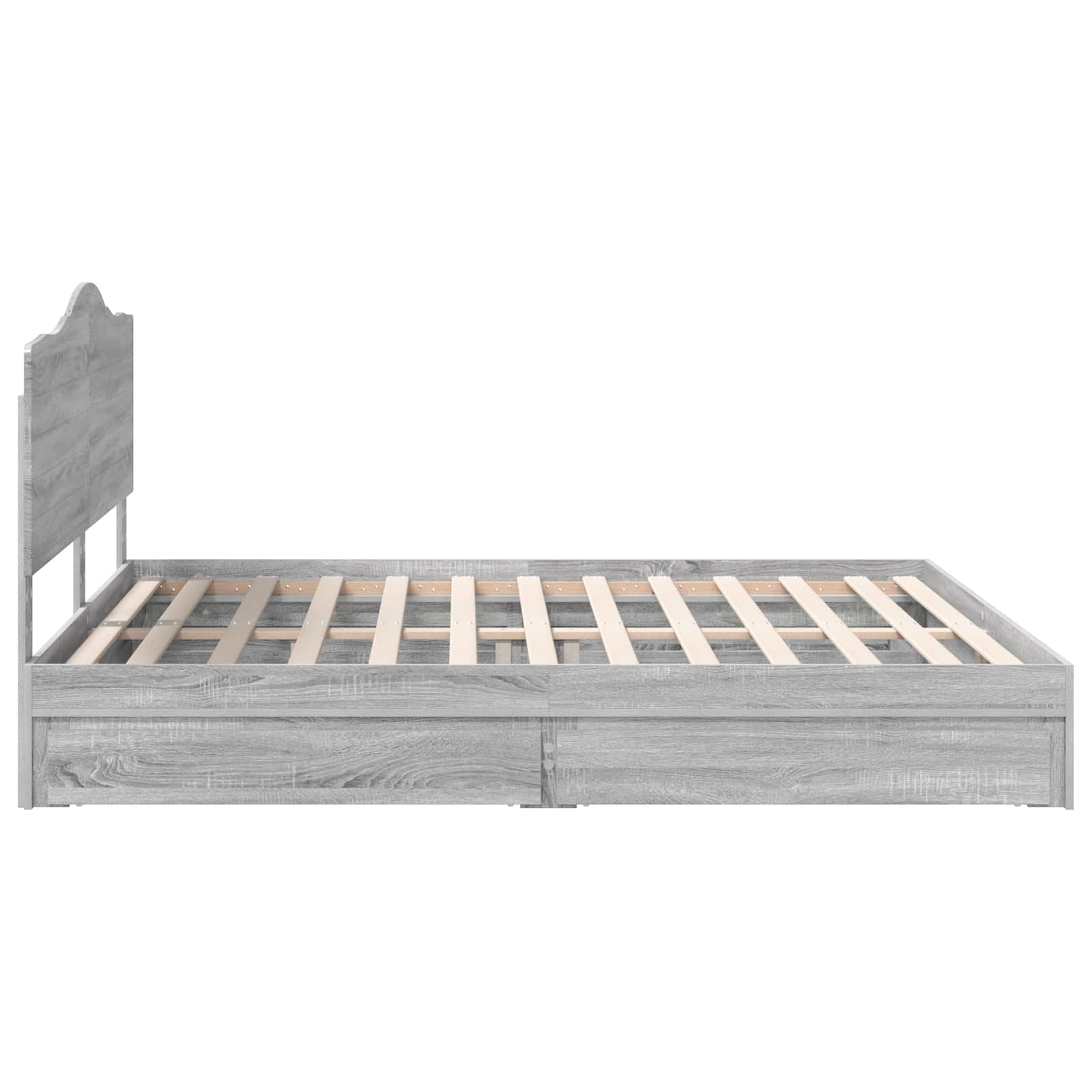 Letto con Contenitore con testiera Grigio Sonoma 180 x 200 cm | homemem39