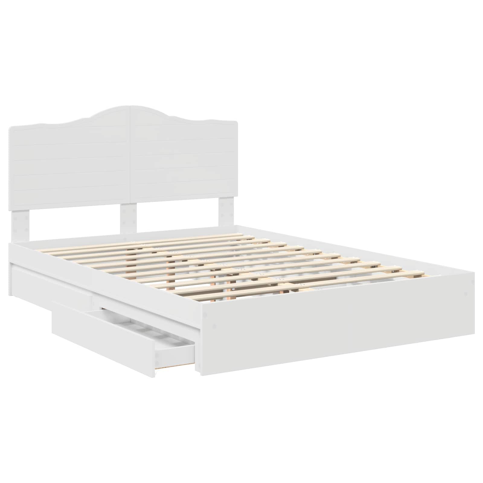 Letto con Contenitore Bianco 160 x 200 cm Legno multistrato | homemem39
