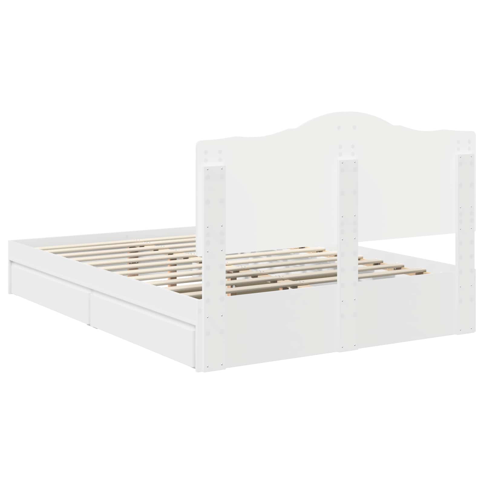 Letto con Contenitore Bianco 160 x 200 cm Legno multistrato | homemem39