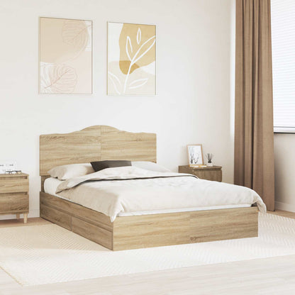 Letto con Contenitore con cassetto Rovere Sonoma 160 x 200 cm | homemem39