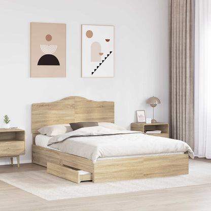 Letto con Contenitore con cassetto Rovere Sonoma 160 x 200 cm | homemem39