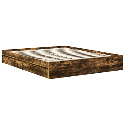 Letto con Contenitore con testiera Rovere fumé 160 x 200 cm | homemem39