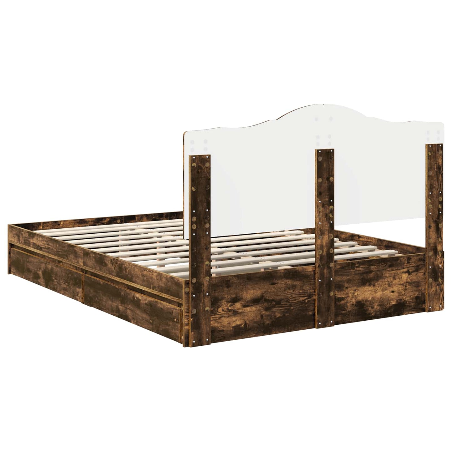 Letto con Contenitore con testiera Rovere fumé 160 x 200 cm | homemem39