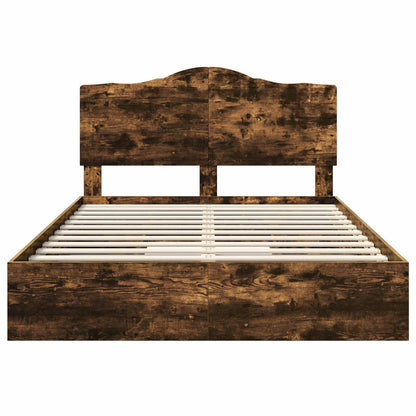 Letto con Contenitore con testiera Rovere fumé 160 x 200 cm | homemem39