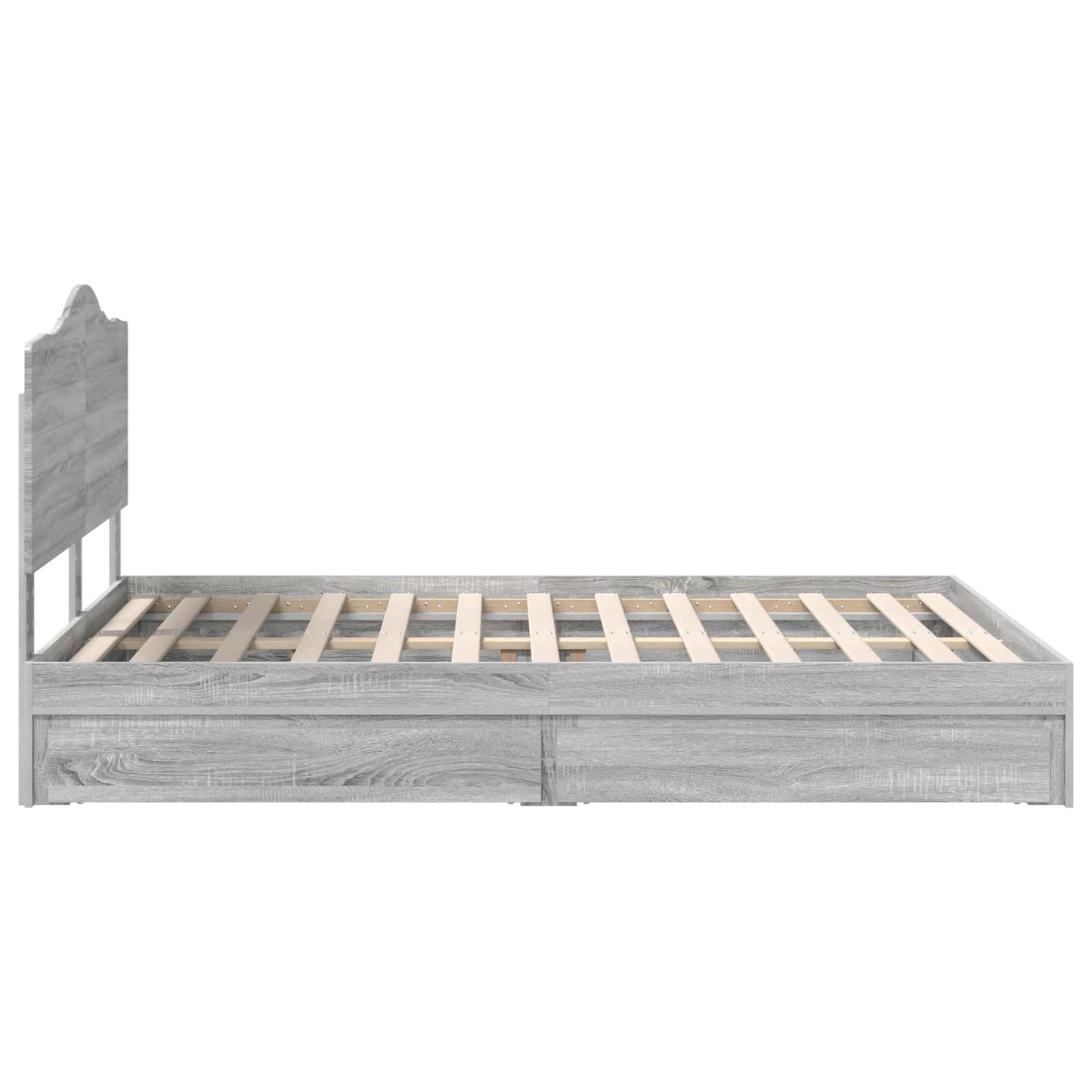 Letto con Contenitore con testiera Grigio Sonoma 160 x 200 cm | homemem39