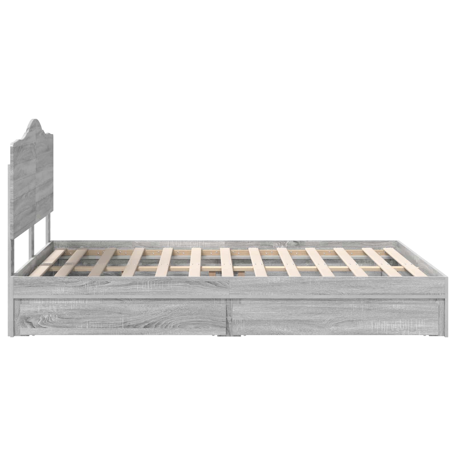 Letto con Contenitore con testiera Grigio Sonoma 160 x 200 cm | homemem39