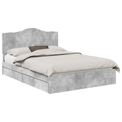 Letto con Contenitore con testiera Grigio cemento 150 x 200 cm | homemem39