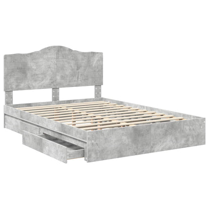 Letto con Contenitore con testiera Grigio cemento 150 x 200 cm | homemem39