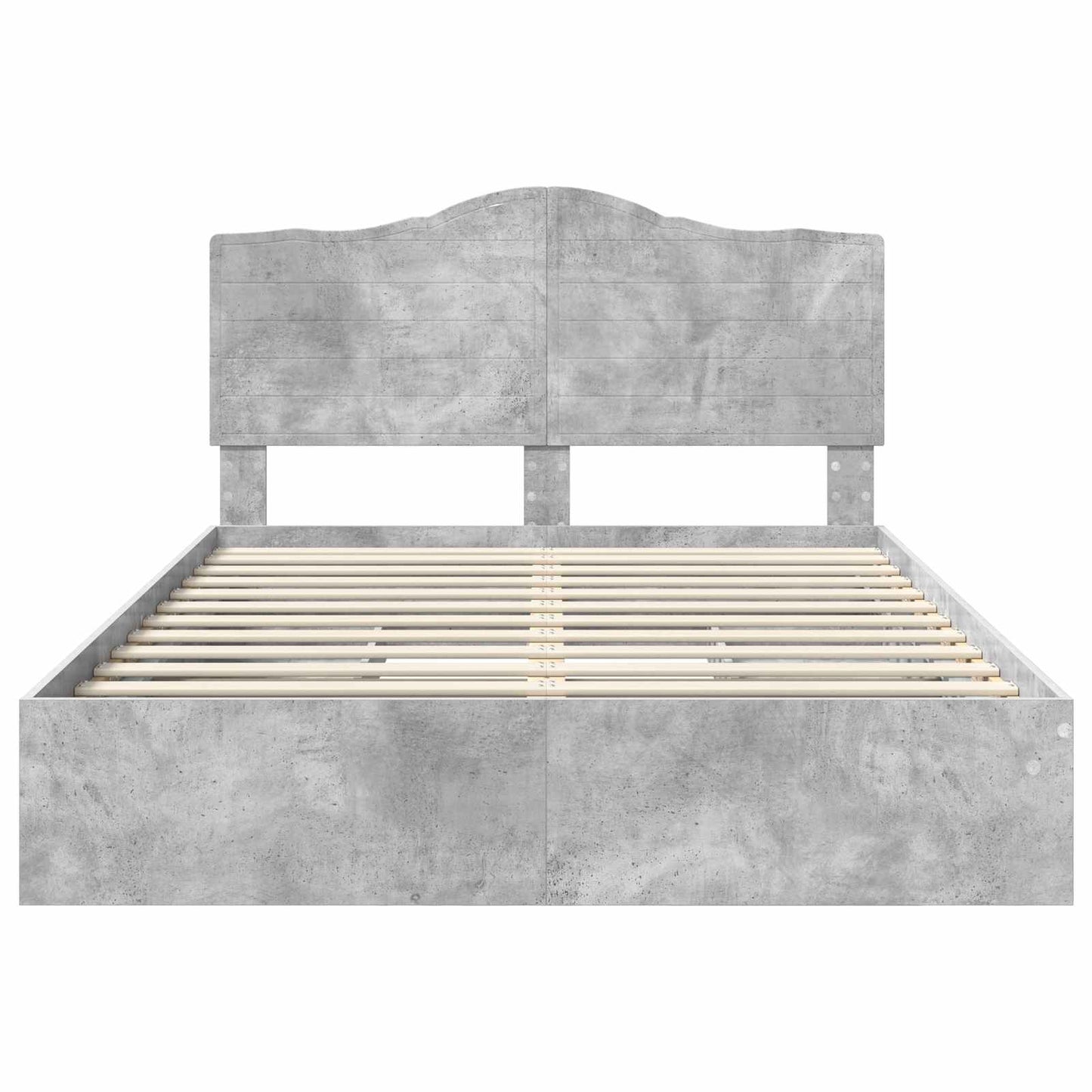 Letto con Contenitore con testiera Grigio cemento 150 x 200 cm | homemem39
