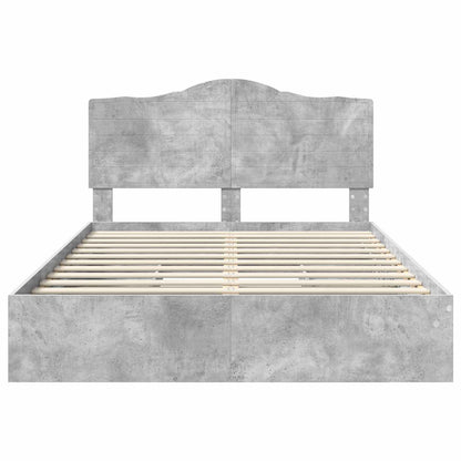 Letto con Contenitore con testiera Grigio cemento 150 x 200 cm | homemem39