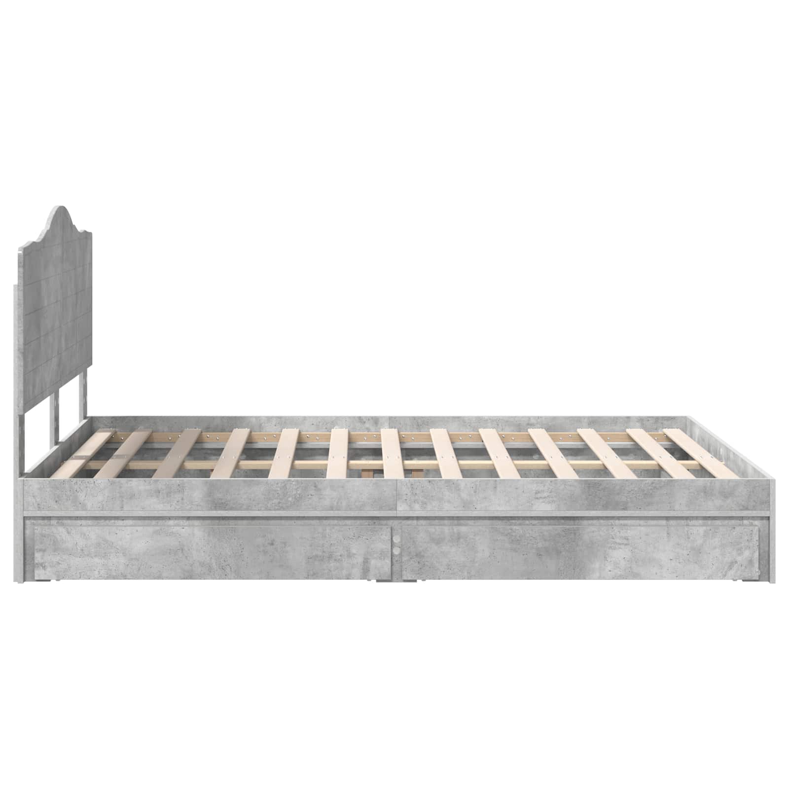 Letto con Contenitore con testiera Grigio cemento 150 x 200 cm | homemem39