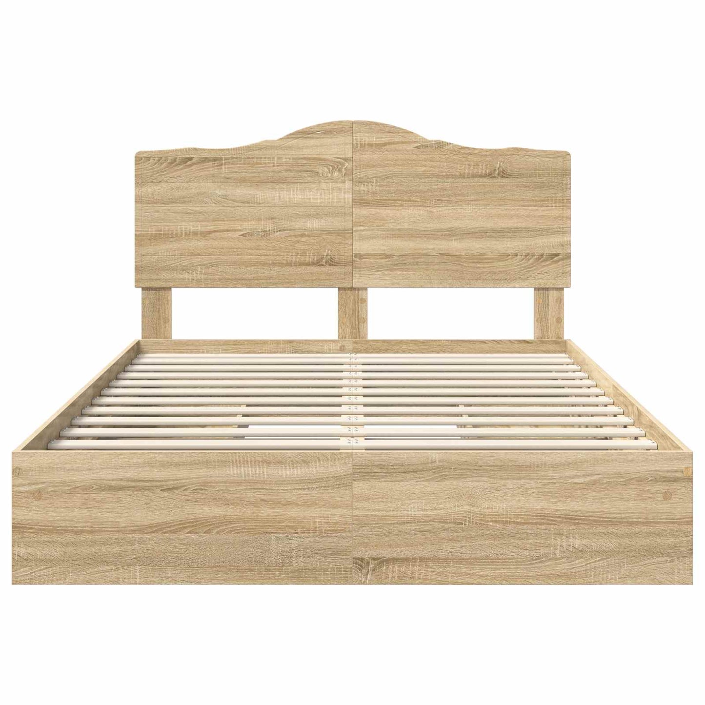 Letto con Contenitore con testiera Rovere Sonoma 140 x 200 cm | homemem39