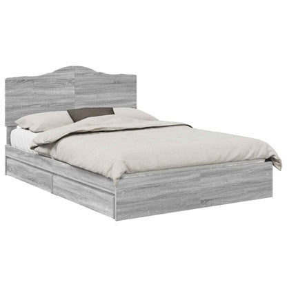 Letto con Contenitore con testiera Grigio Sonoma 140 x 200 cm | homemem39