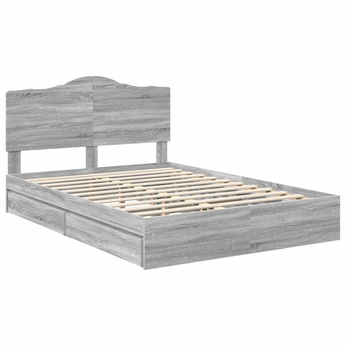 Letto con Contenitore con testiera Grigio Sonoma 140 x 200 cm | homemem39