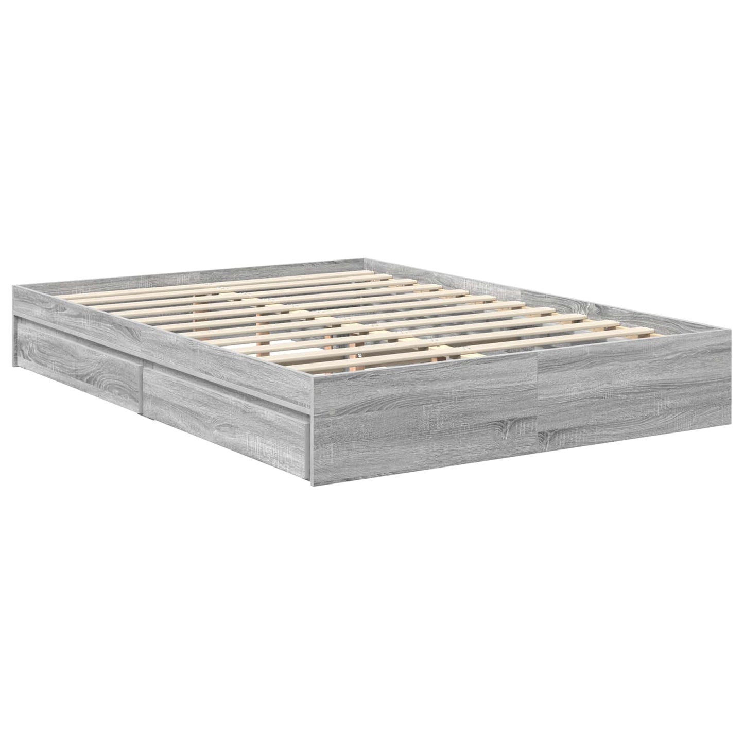 Letto con Contenitore con testiera Grigio Sonoma 140 x 200 cm | homemem39
