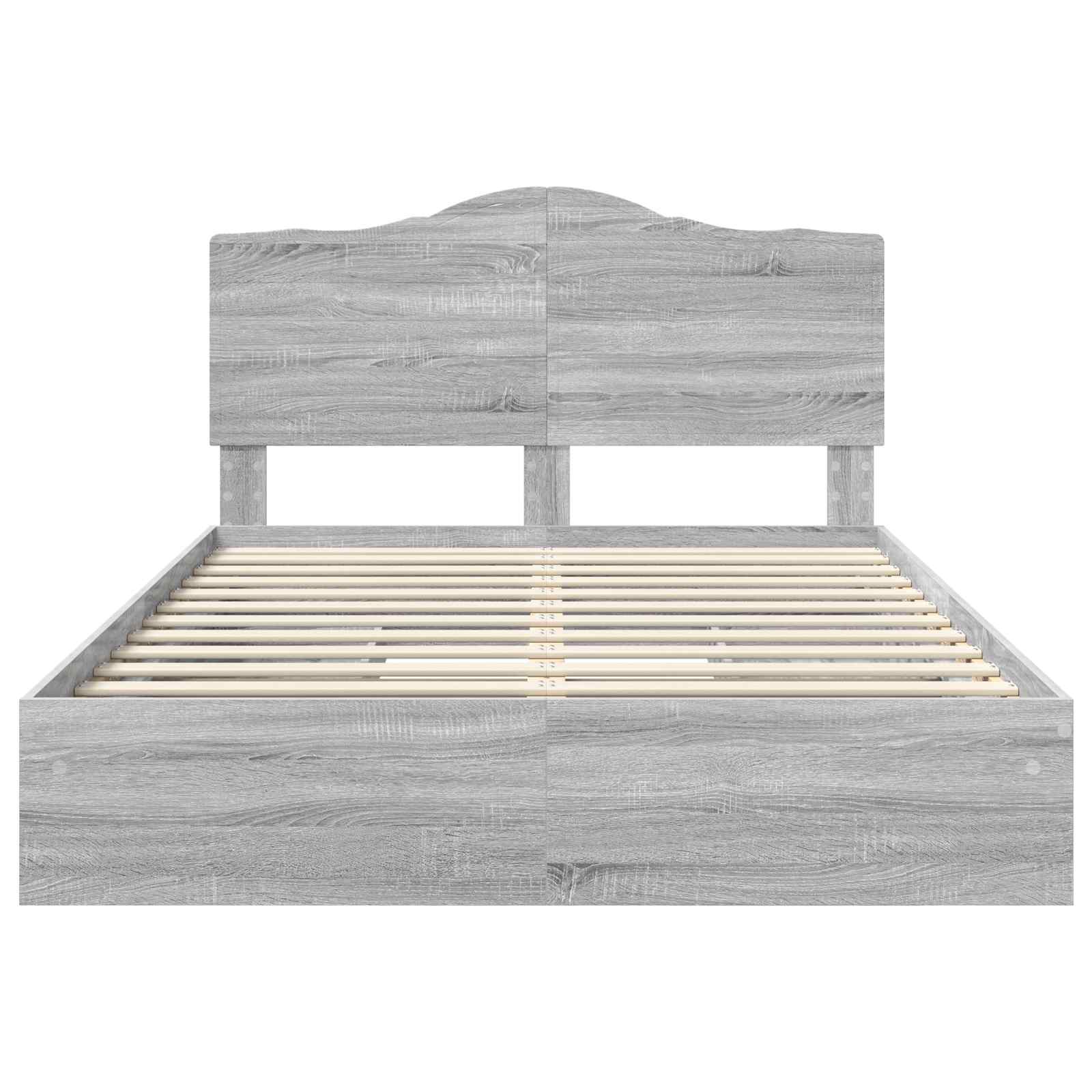 Letto con Contenitore con testiera Grigio Sonoma 140 x 200 cm | homemem39