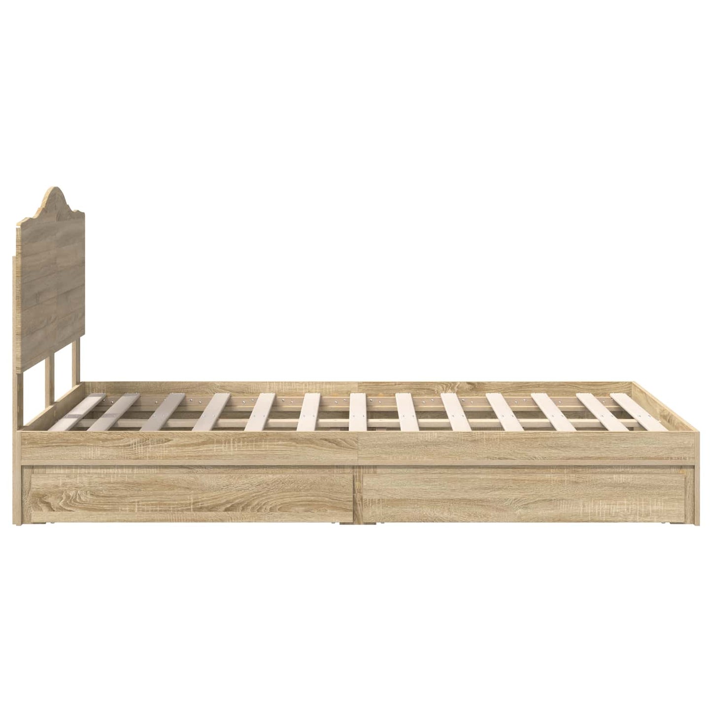 Letto con Contenitore con testiera Rovere Sonoma 135 x 190 cm | homemem39