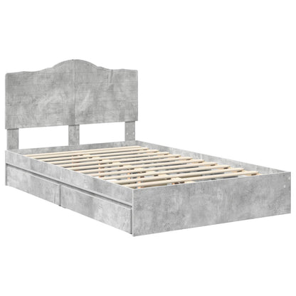 Letto con Contenitore con testiera Grigio cemento 135 x 190 cm | homemem39