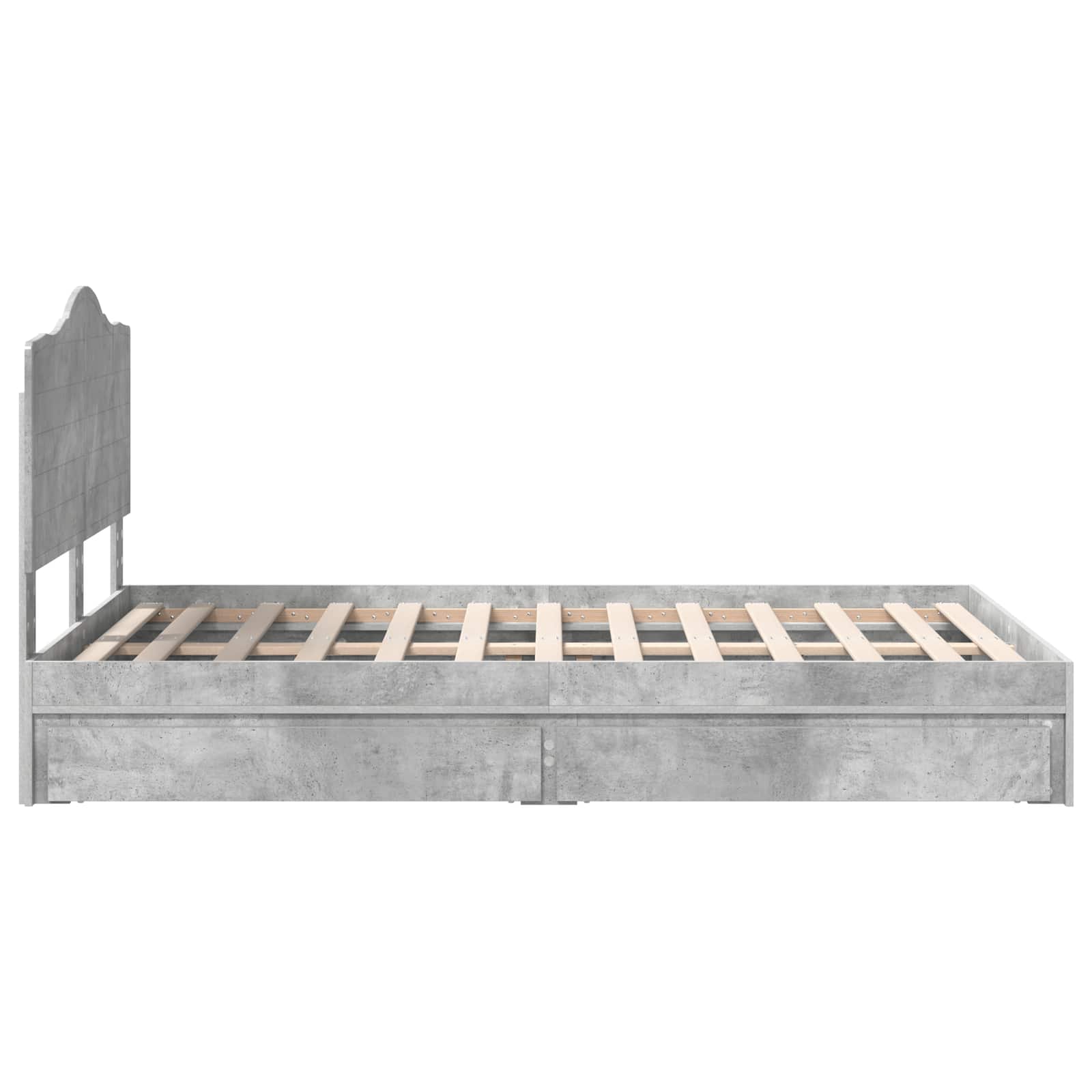 Letto con Contenitore con testiera Grigio cemento 135 x 190 cm | homemem39