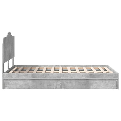 Letto con Contenitore con testiera Grigio cemento 135 x 190 cm | homemem39