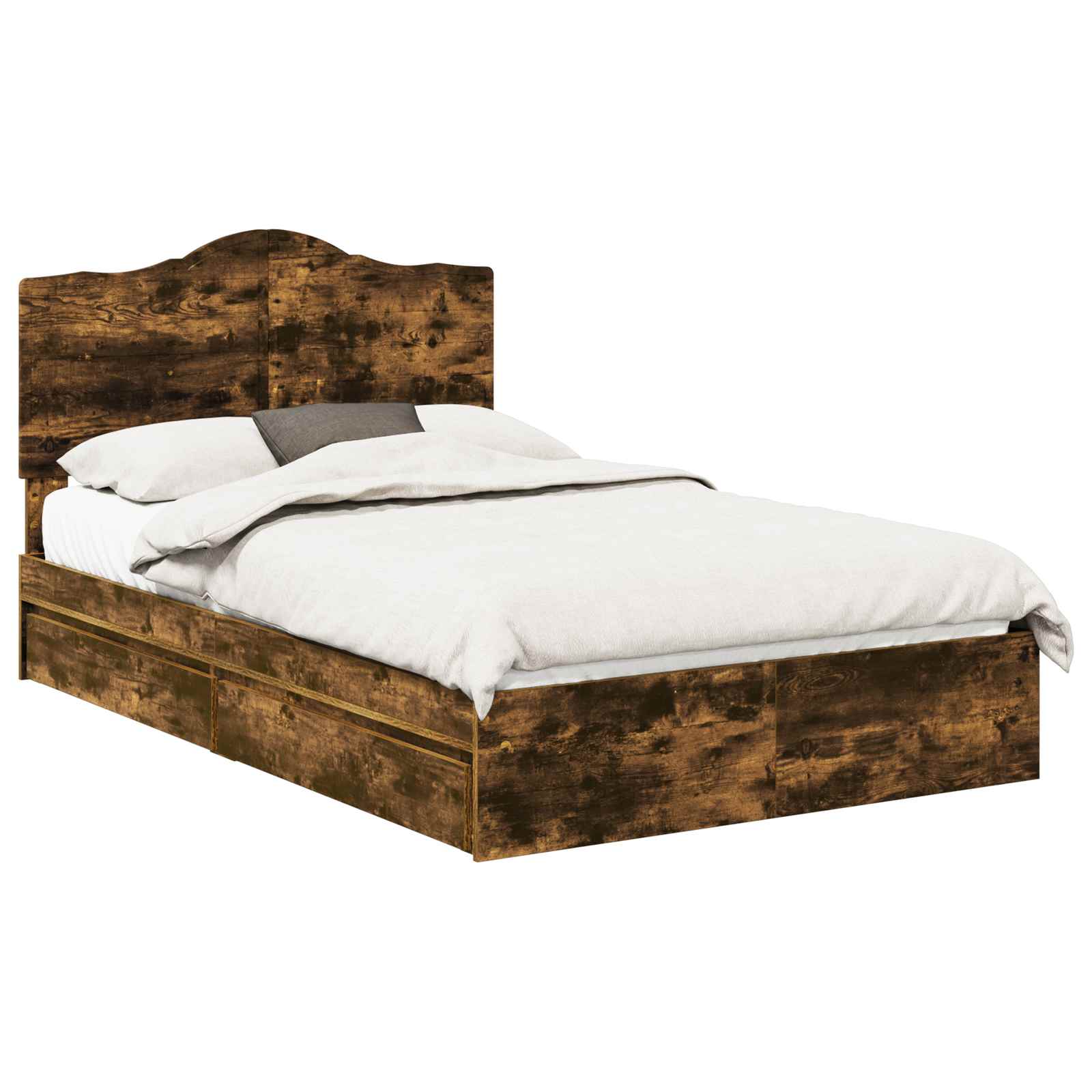 Letto con Contenitore con testiera Rovere fumé 135 x 190 cm | homemem39