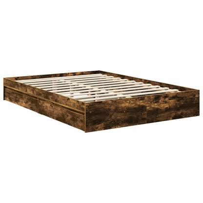 Letto con Contenitore con testiera Rovere fumé 135 x 190 cm | homemem39