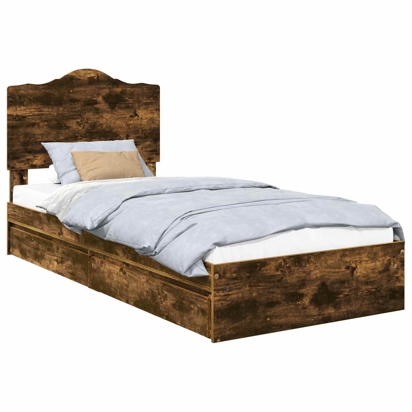 Letto con Contenitore con testiera Rovere fumé 100 x 200 cm | homemem39