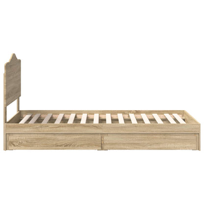 Letto con Contenitore con testiera Rovere Sonoma 90 x 200 cm | homemem39