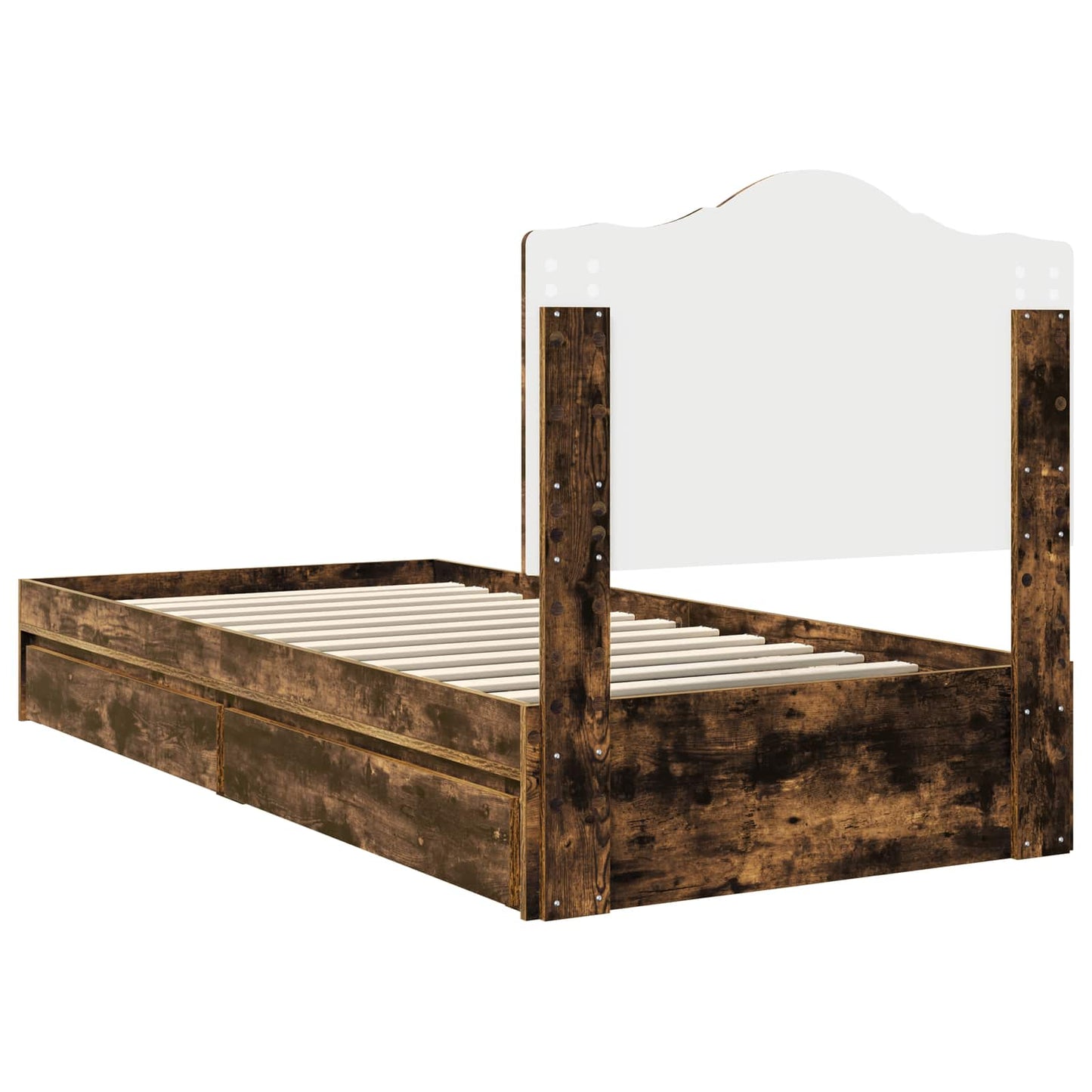Letto con Contenitore Rovere fumé 90 x 200 cm Legno multistrato | homemem39