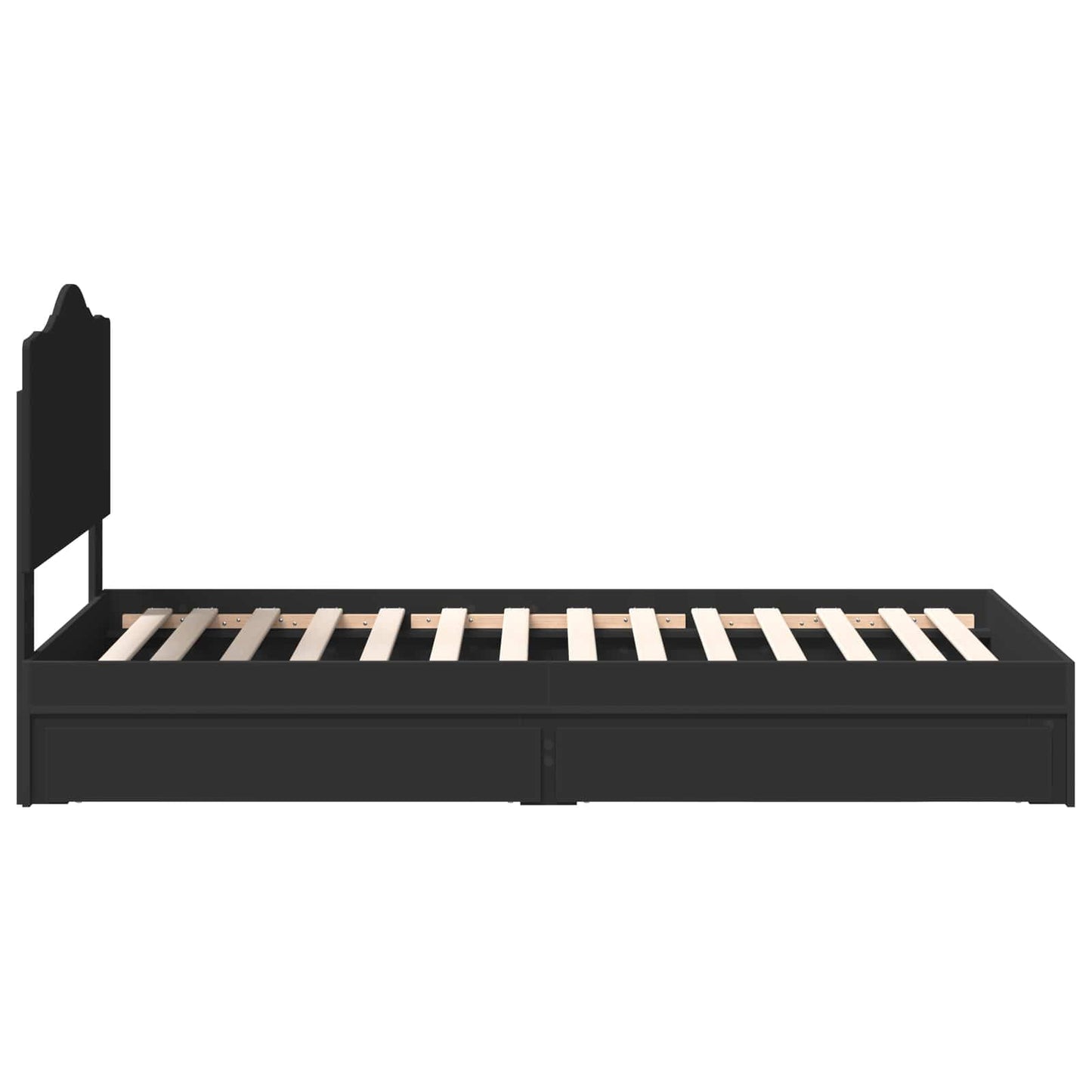 Letto con Contenitore Nero 90 x 190 cm Legno multistrato | homemem39