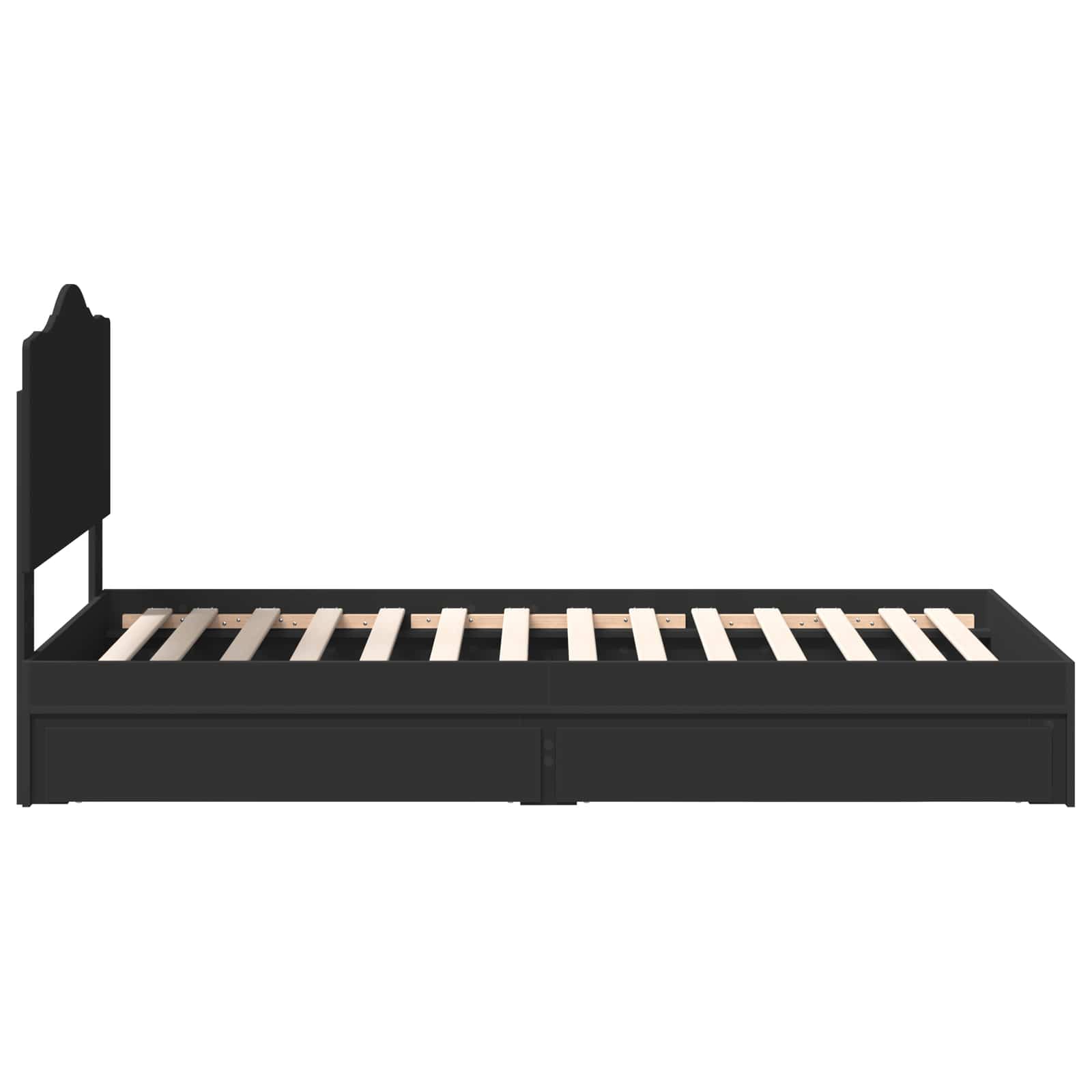 Letto con Contenitore Nero 90 x 190 cm Legno multistrato | homemem39