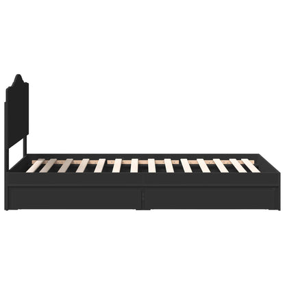 Letto con Contenitore Nero 90 x 190 cm Legno multistrato | homemem39