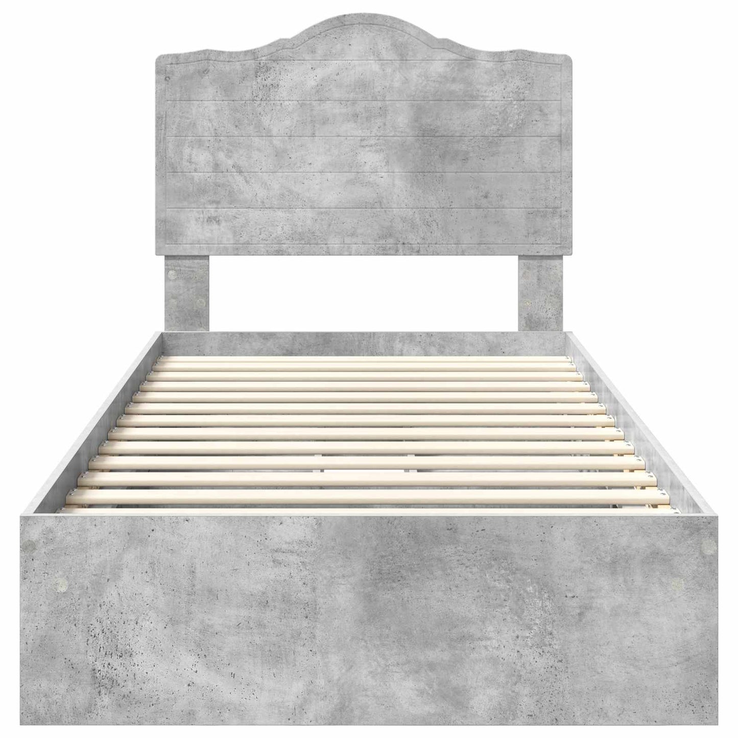 Letto con Contenitore con testiera Grigio cemento 90 x 190 cm | homemem39
