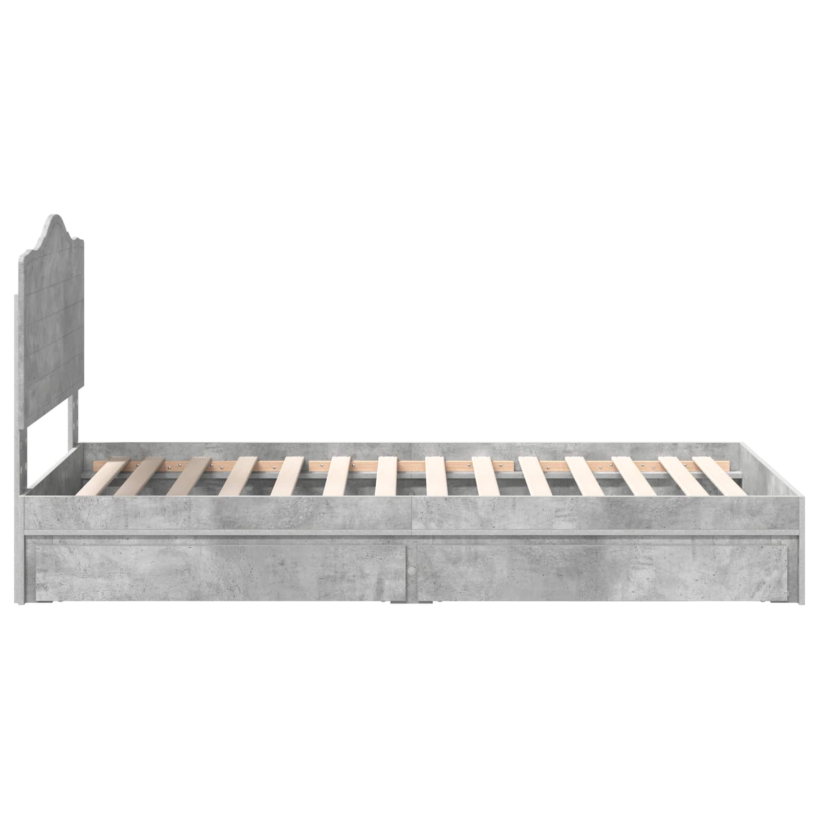 Letto con Contenitore con testiera Grigio cemento 90 x 190 cm | homemem39