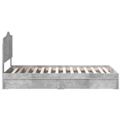 Letto con Contenitore con testiera Grigio cemento 90 x 190 cm | homemem39
