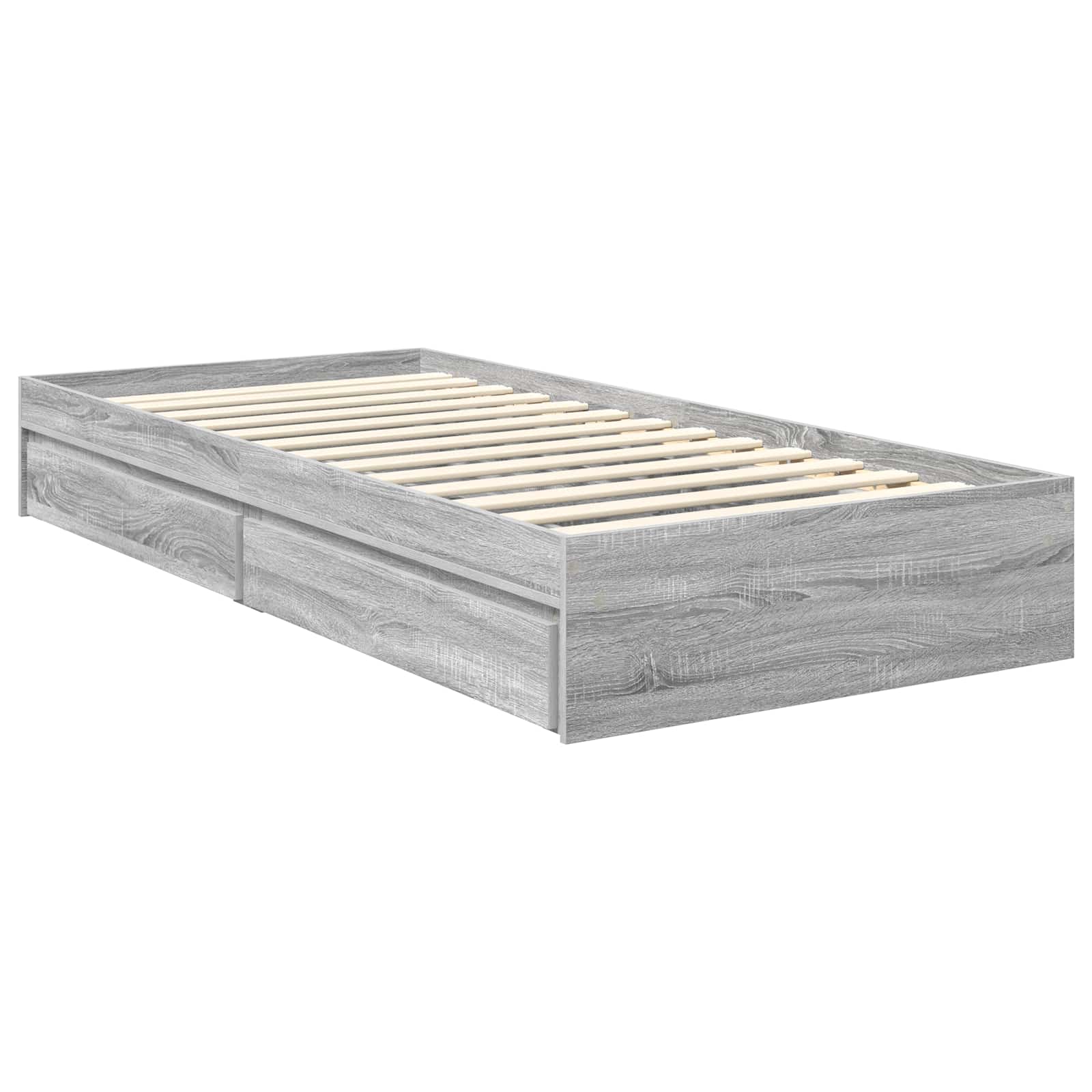 Letto con Contenitore con testiera Grigio Sonoma 90 x 190 cm | homemem39